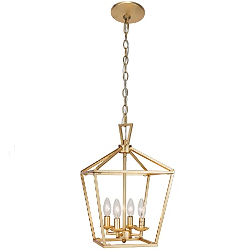 Untrammelife 4-Light Aged Gold Lantern Pendant