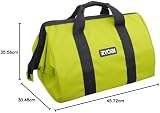 RYOBI Green Contractor Bag Wide Mouth Collapsible Full Top Zipper Cross view 5