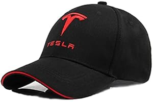 L/L Baseball Hat Cap for Tesla,Car Emblem Logo Embroidered Black Color Adjustable Baseball Caps for Men and Women Hat Travel Cap Car Racing Motor Hat