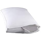 STONECREST Gusseted Pillow Protector-1 Pack, Hypoallergenic Zipper Premium Gusset Pillow Encasement Covers(300tc Sateen-Gusset, Standard)