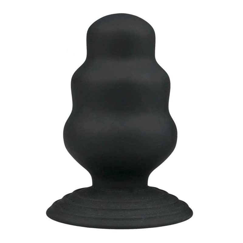 BeHorny Large Black Colour Fat Boy Butt Plug, Anal Beads Shape with Increasing Thickness