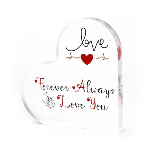 Simple Love Acrylic Plaque, Love You Forever Design, Love You Gift, Thoughtful Gift, Gift for Girlfriend, Birthday Gift from Husband to Wife, Acrylic Decoration for Wife, Home Decoration Ornaments