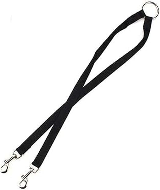 Black Double Dog Leash Lead,Adjustable Two Dog Leash Pet Traction Rope with D Coupler N Lead Collars, Harnesses and Leashes Pet Supplies Leashes