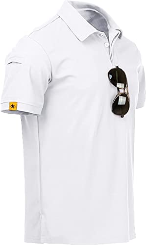 JACKETOWN Men's Short Sleeve Polo Shirt Quick Dry Breathable Polo Tennis Polo Summer Men's Golf Sports Shirt Casual Basic Polo