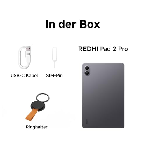REDMI Pad 2 Pro, 6+128GB, 12,1" 2,5K 120Hz Display, Riesiger 12.000mAh (typ) Akku, 4nm Prozessor, Nahtlose Konnektivität, Graphitgrau