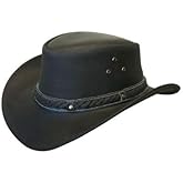 Cowboy Aussie Real Leather Australian Western Outback Bush Hat