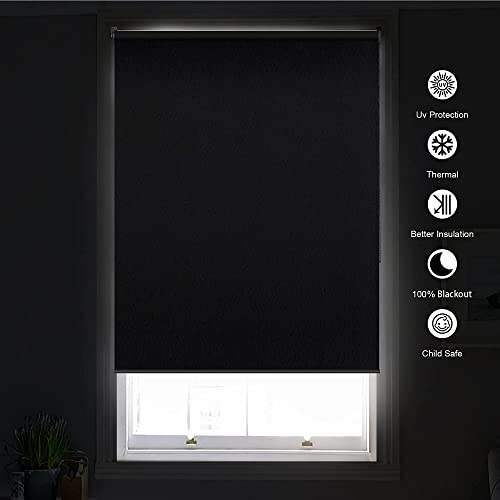 Homebox 100 Blackout Roller Window Shades, Striped Jacquard Window