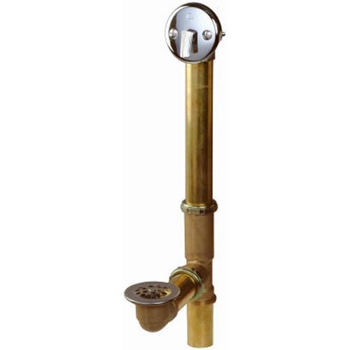 Plumb Pak 606RB Triplever Bath Drain, 20-Gauge Rough Brass Construction, Chrome Plated