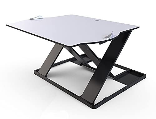 Posturite Oploft Ergonomic Standing Desk and Monitor Arms, Portable Sit or Stand Desk Converter For Office & Home Use