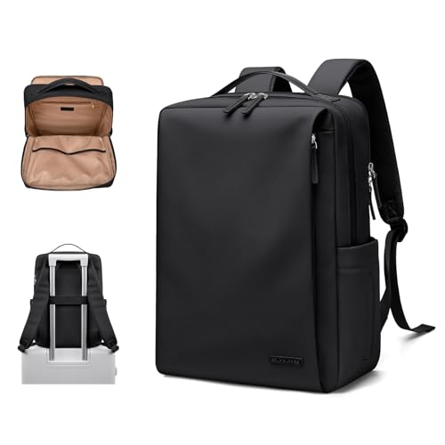 GOLF SUPAGS Women's and Men's PU Leather Backpack, Elegant 15.6 Inch Laptop Backpack, Multifunctional Water Resistant Travel Backpack for University, Work, Travel