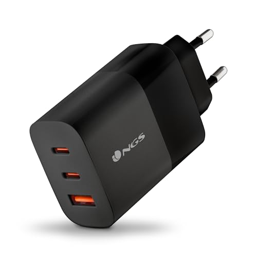 Bud 65W - Cargador GAN de Pared 65W, 3 Puertos: 2 USB-C + USB-A