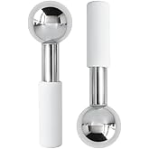 Betyura Ice Globes for Face & Eyes – Unbreakable Stainless Steel Cooling Cryo Sticks, Hot & Cold Facial Roller for Puffiness, Dark Circles & Daily Skincare(White)