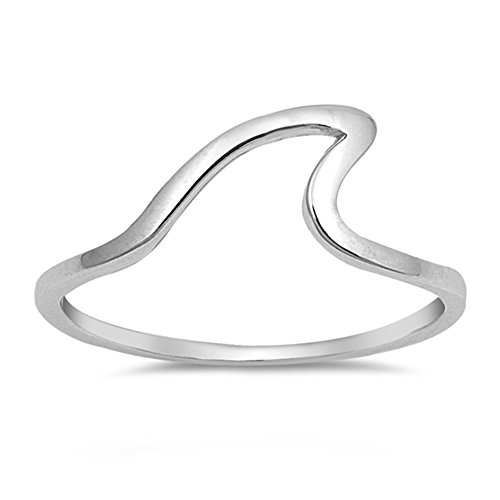Small Ocean Wave Tide Peaceful Love Ring New 925 Sterling Silver Band Sizes 3-10