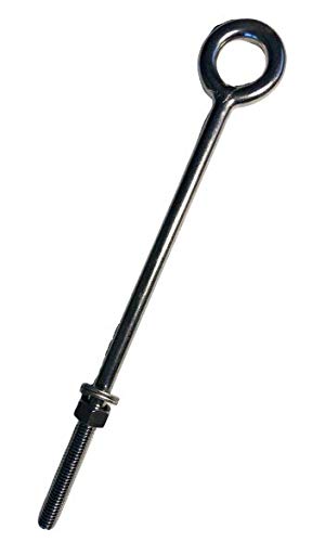 Stainless Steel 316 Eye Bolt 1/2" x 8" Whitworth (1/2"-12 Pitch) Short Thread Marine Grade