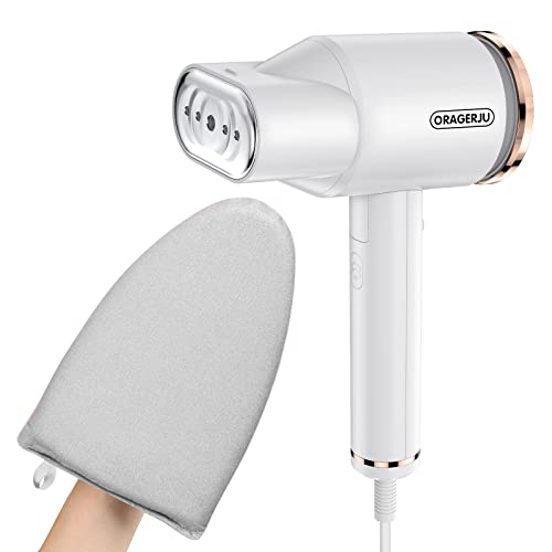 [Bundle] Portable Steamer for Clothes, Oragerju 2 in 1 Handheld Steamer and Iron with Protective Garment Steaming Mitt (Grey)