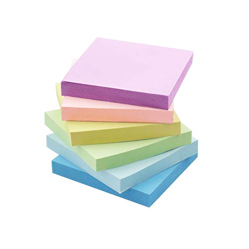 Early Buy Sticky Notes 3x3 SelfStick Notes 6 Pastel Color 6 Pads, 100