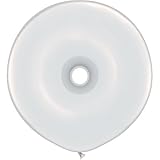 Qualatex 16" Geo Donut White Latex Balloons