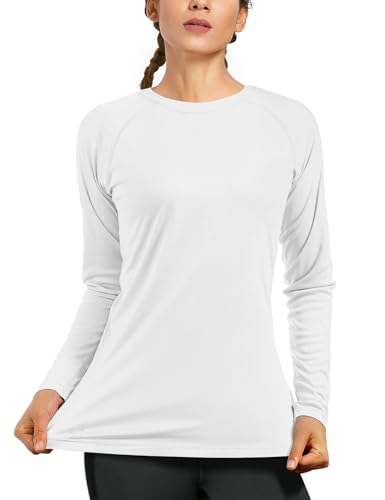 isnowood Women's Sun Protection Long Sleeve Shirts, UPF 50+ UV Rash Guard Swim Shirt, Workout Hiking Running Athletic Tops
