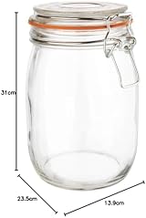 Vogue Preserve Jar 1000ml Clip Top Airtight Storage for Canning & More view 3