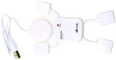 KINGZER New 4 Port USB 2.0 High Speed Hub for PC Laptop Doll Design White