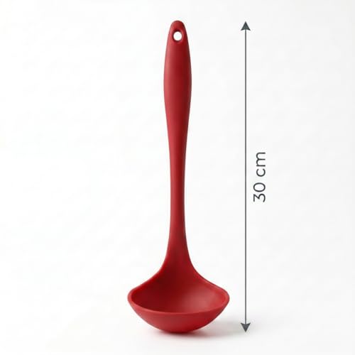 Kit de Silicone Maciço Premium Grande - Não Risca Panela - Unidade ou Kit Com 6 - Cozinha Antiaderente - Alta Resistência - Escolha Unidade ou Kit Promocional (Kit 6 Peças - Vermelho)