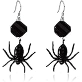 Vintage Gothic Spider Earrings Halloween Crystal Spider Drop Dangle Earrings Punk Style Reptile Animal Jewelry for Women