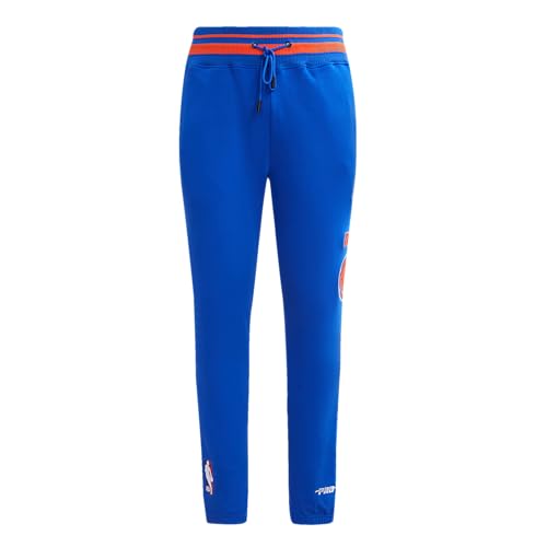 Pro Standard Mens NBA New York Knicks Retro Classics Sweatpant Royal Blue/Orange M
