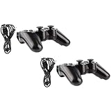 Controller for PS3 Playstation 3 (Black) - 2 Pack