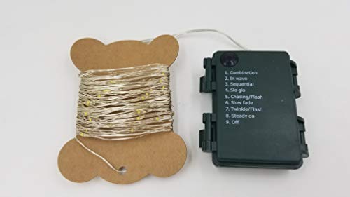 30ft 100 Warm White LED Fairy Fire Fly Lights- Clips & Batteries Included! 8 Lighting Modes, Waterproof and Durable String Lights for Indoor Outdoor Decorations