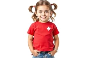 Toddler Unisex Canada Day Shirt, Custom Handmade Canada Maple Leaf T-Shirt for Girls and Boys L3 (3T, Short Sleeve, Red)