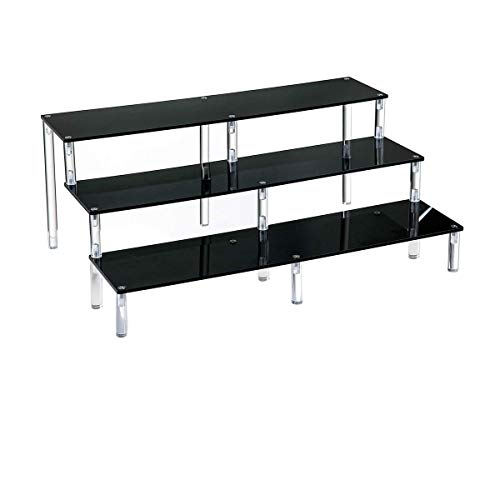 BYCY Black Acrylic Display Stand for Dessert,3 Tier Display Risers