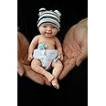 Miaio Reborn Silicone Baby Doll Boy 7 Inch Doll Mini Realistic Newborn Baby Doll Full Body Stress Relief for Adults Hand Made with Feeding & Bathing Accessories