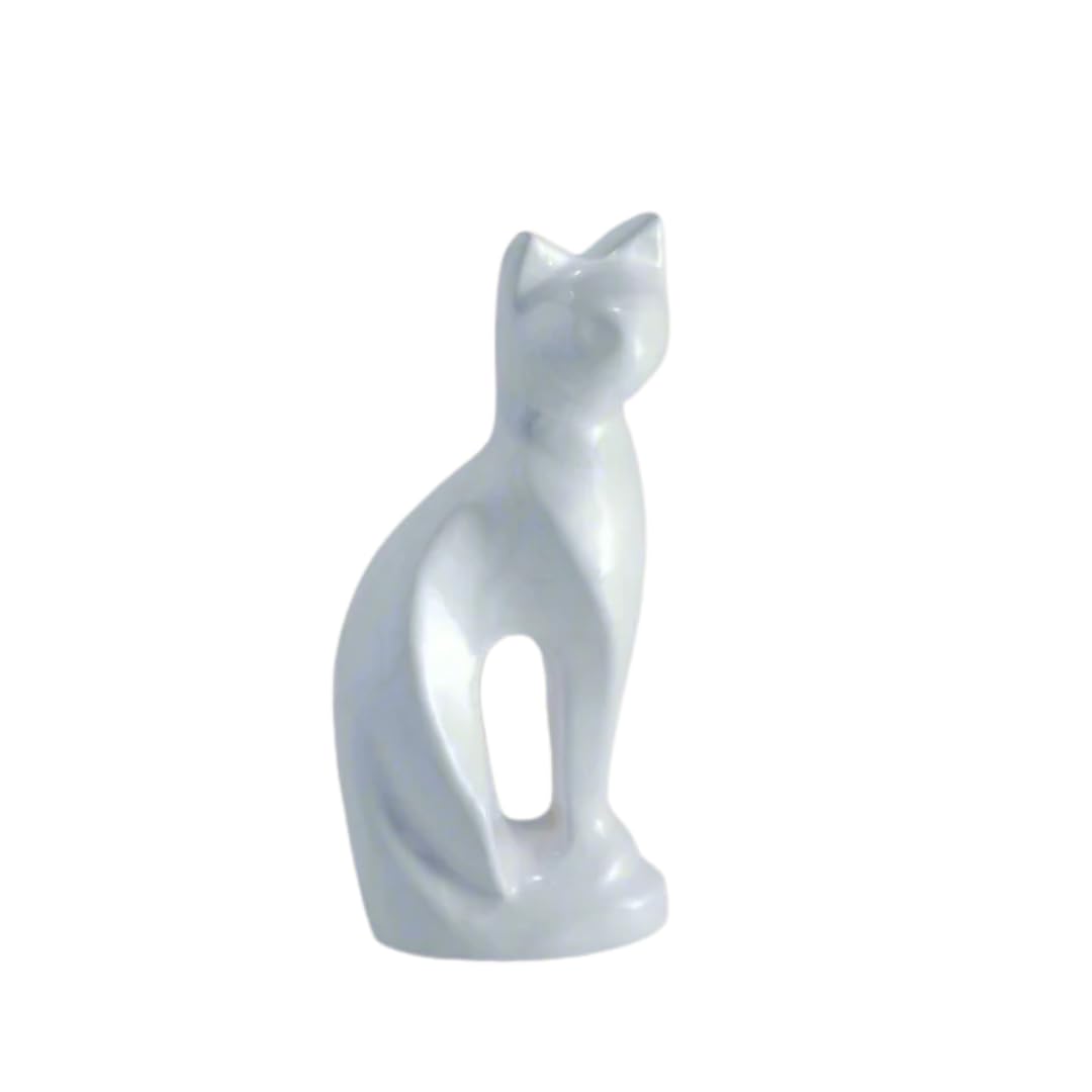 Royal Rapture Urn for Ashes Charming Funeral Memorial Cremation Cat Figurine Pet Love Urns decorative|Alloy|(Pearl Cat, 9") RCM01-04