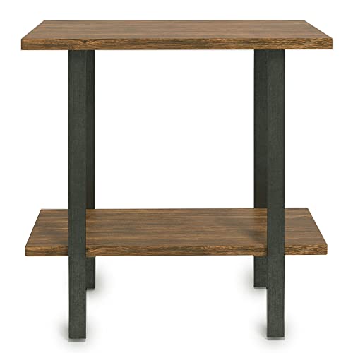 BARNYARD DESIGNS 2Tier End Table 27”L x 17" W x 27" H Rustic Solid