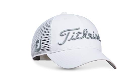 Titleist Men's Tour Performance Mesh Golf Hat, White/Grey | Pricepulse