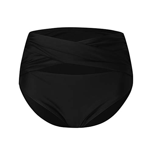 Women Swimming Pants High Waist Ruched Bikini Bottoms Tummy