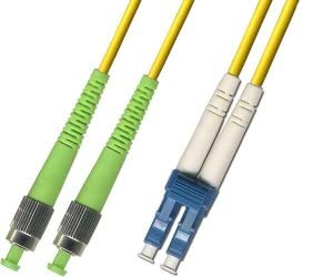CHB 5 Meter Duplex Fibre Optic Patch Cable SC LC FC E2000 APC UPC Single Mode OS2 9/125 Yellow Patch Lead 2mm Fiber Patchcord (LC/UPC - FC/APC)