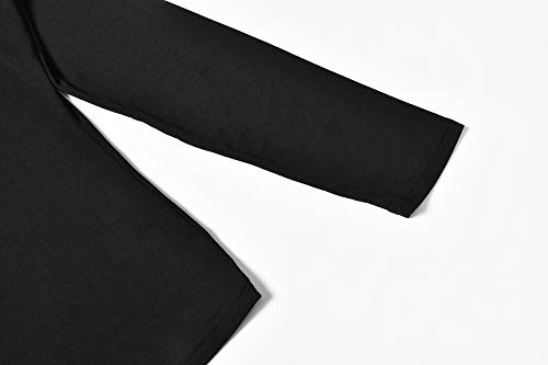 KLOTHO Black Turtleneck Women Shirts Long Sleeve Athletic Casual Tops for Women Medium