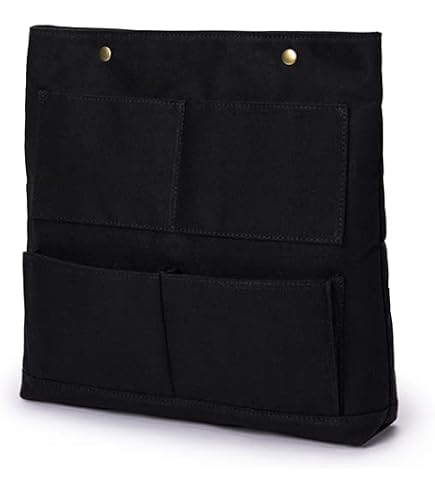 YONBEN Gefütterte Kosmetiktasche – Praktischer Organizer-Einsatz Für Handtaschen, Schwarz, Größe S (ca. 12 X 12 X 13 Cm)