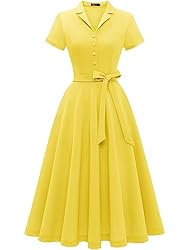 Wedtrend Yellow Midi Dress, Women's Vintage