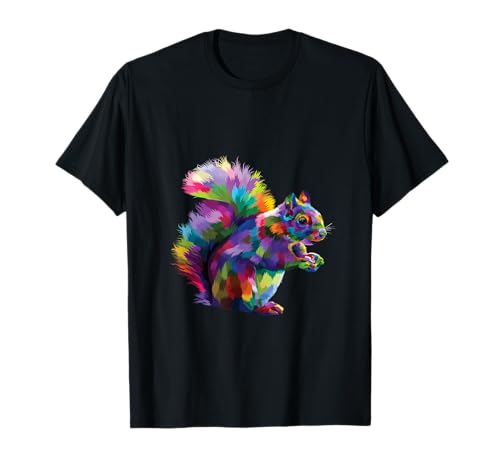 Cute Rainbow Squirrel Vibrant Forest Squirrel Tribute T-Shirt