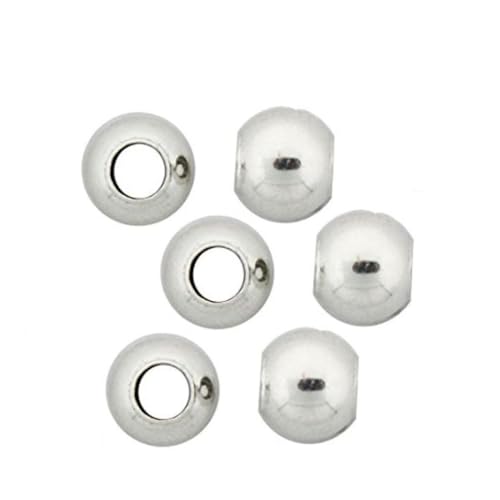 50pcs 10mm (0.4 Inch) Smooth Silver Loose Round Spacer Beads (Large Hole 3.5mm) for DIY Craft Jewelry Making CF88-10 at Amazon