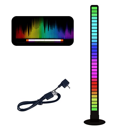 JinXiu USB Voice-activited Rhythm Light, 32 Bit Colorful Music Ambient Light Sound Control Audio Light for Car, Home Decoration