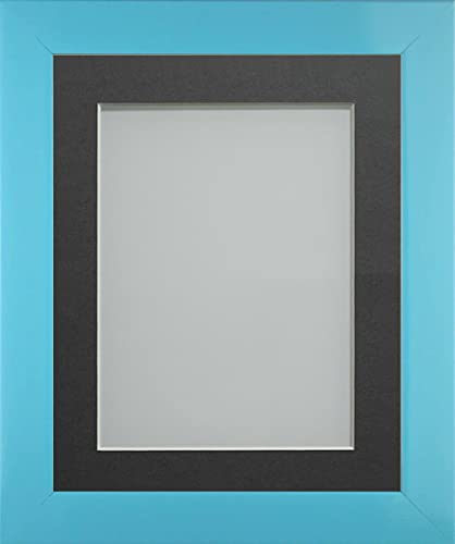 Frame Company Candy Range Aqua Blue 9x7 Frame With Grey Mount for image size 8x6 inches