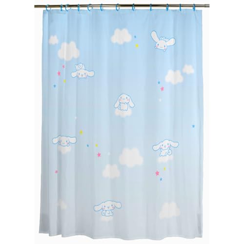Franco Cinnamoroll 13 Piece Shower Curtain and Ring Set, (100% Officially Licensed Product)