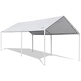 Quictent 20'X10' Heavy Duty Carport Car Canopy Party Wedding Tent with Waterproof, Anti UV Gray Cover