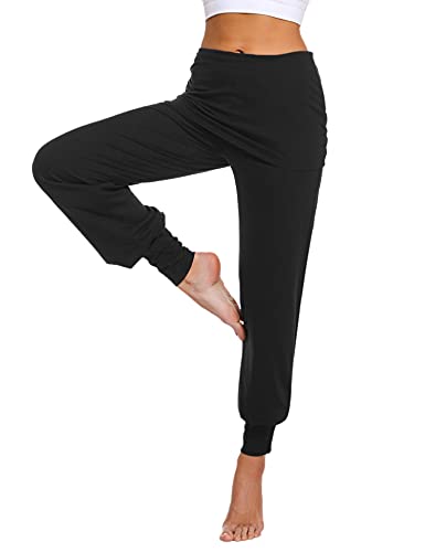 Sykooria Pantaloni da Yoga Larghi Harem da Donna Pantaloni Ragazza alla  Moda con Lunghi Elastico Caviglia Pantalone per Jogging Sportivi Fitness -  Nero XL | Prezzo.it
