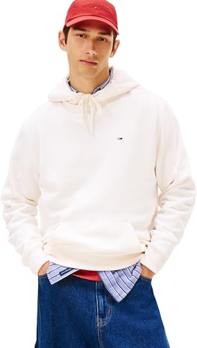 Sudadera Hombre Regular Fit Flag Fleece Hoodie con Capucha, Marfil (Ancient White), XL