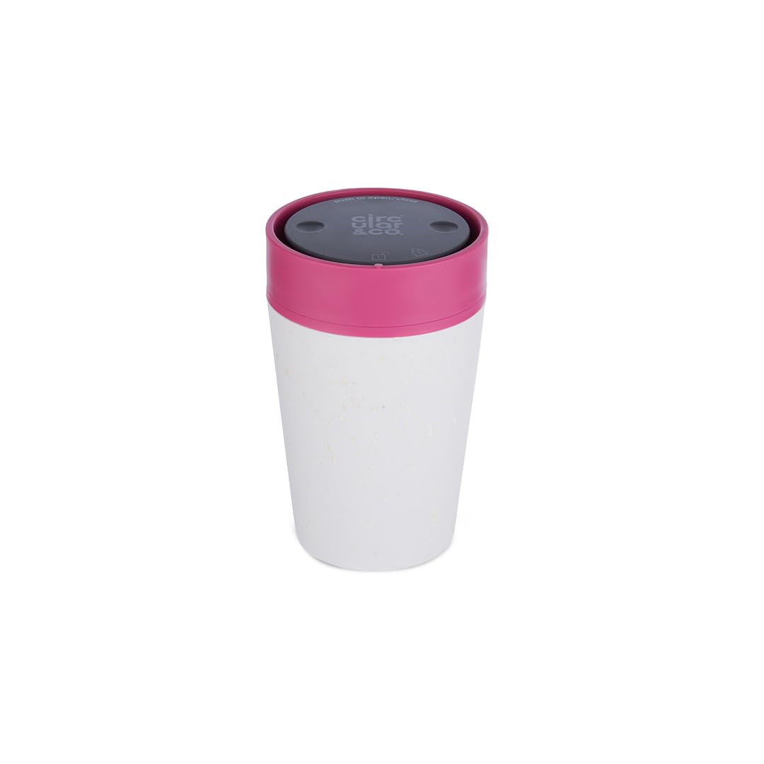 Circular & Co Pre 2026 (Previous Generation) Reusable Coffee Cup - 8oz/227ml - 100% Leakproof & Lockable - Push Top, One Hand Open, 360 Drinking - Recyclable - BPA Free - Dishwasher Safe