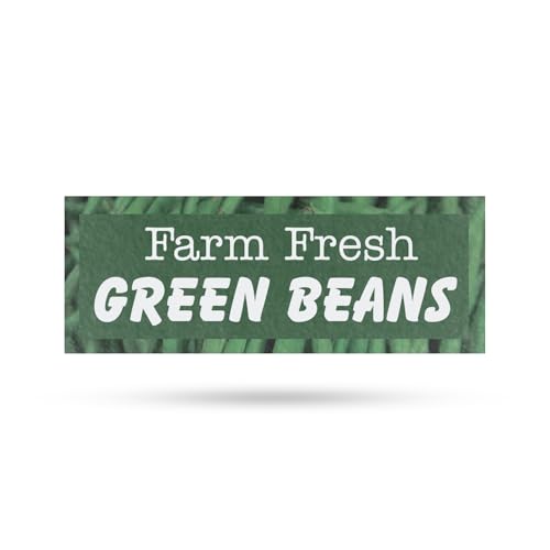 Farm Fresh Green Beans Vinyl Decal 12 Inch x 5 Inch Weatherproof Heavy-Duty Adh…